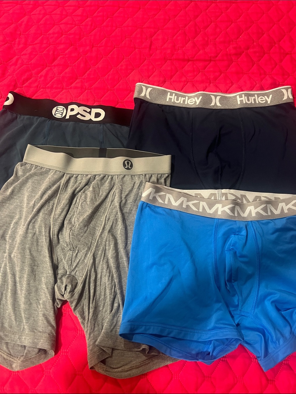 Bundle of 4-Michael Kors, LuluLemon,Hurley, PSD Boxer Briefs
